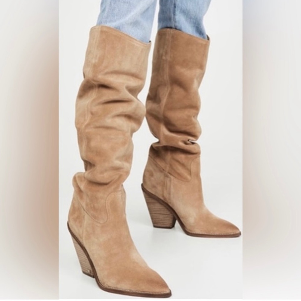 Sam Edelman Indigo Suede Slouch Boots - Size 8.5